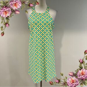 Geometric print halter sleeveless mini‎ dress size medium